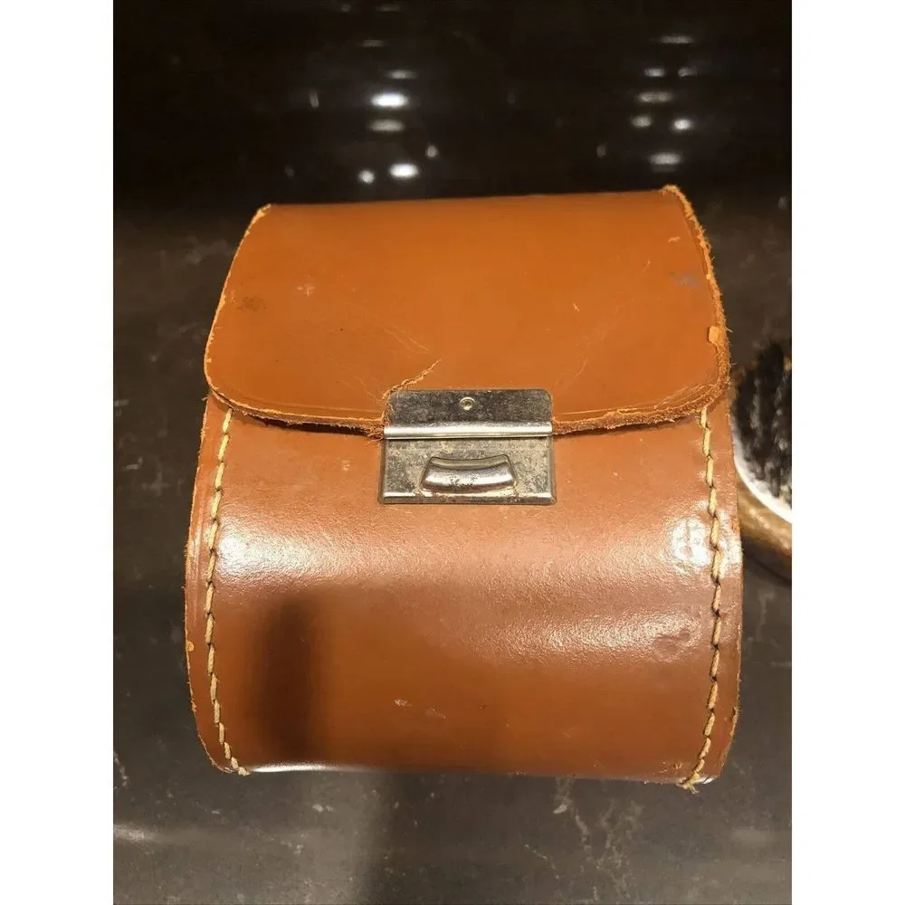 Vintage Brush Set with Real Hide Leather Case‎ Made In England